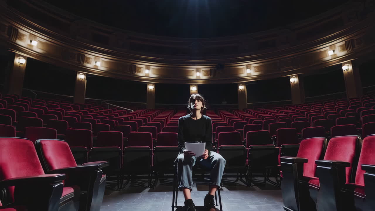 A Person Reading in an Empty Theater