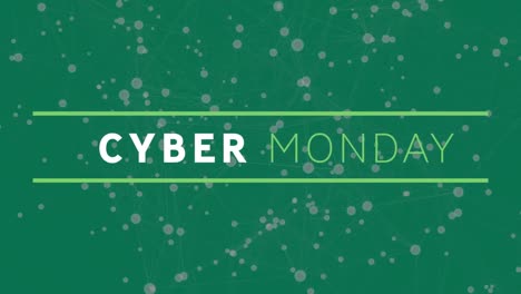 Animación-Del-Texto-De-Venta-Del-Cyber-Monday-A-Través-De-Redes-De-Conexiones.