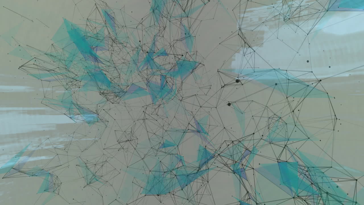 Animation of network of connections data processing on white background