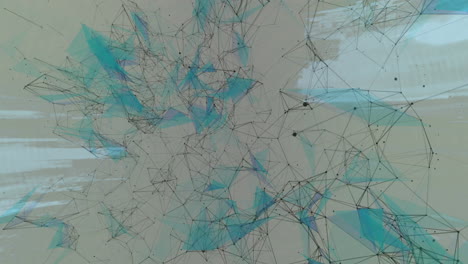 animación de la red de procesamiento de datos de conexiones sobre fondo blanco