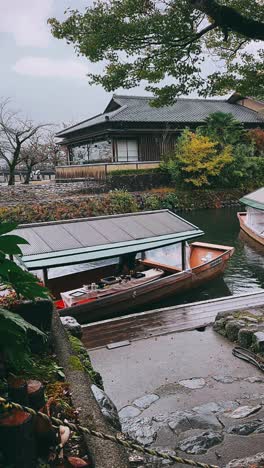 japanese canal scene with boat