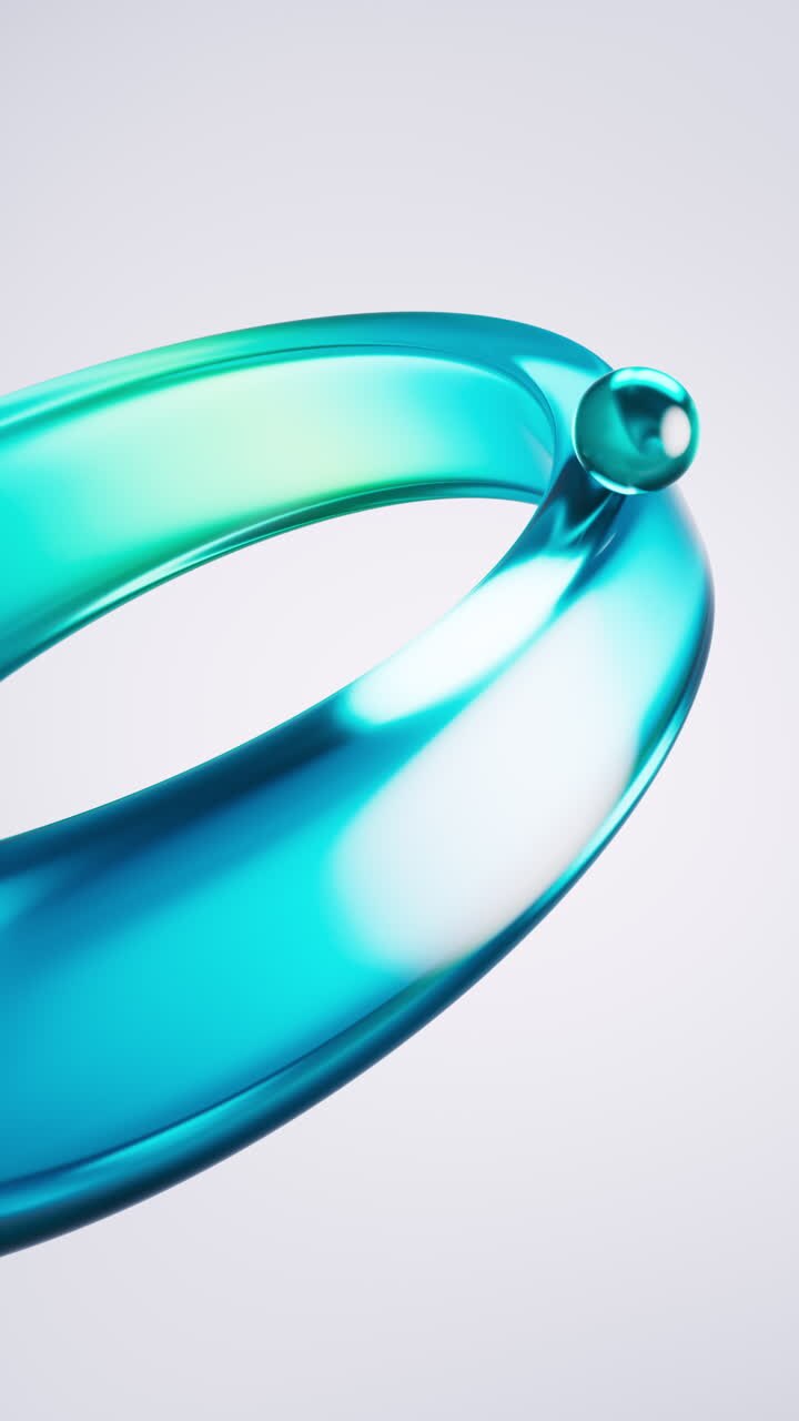 Transparent ring glass background, 3d rendering