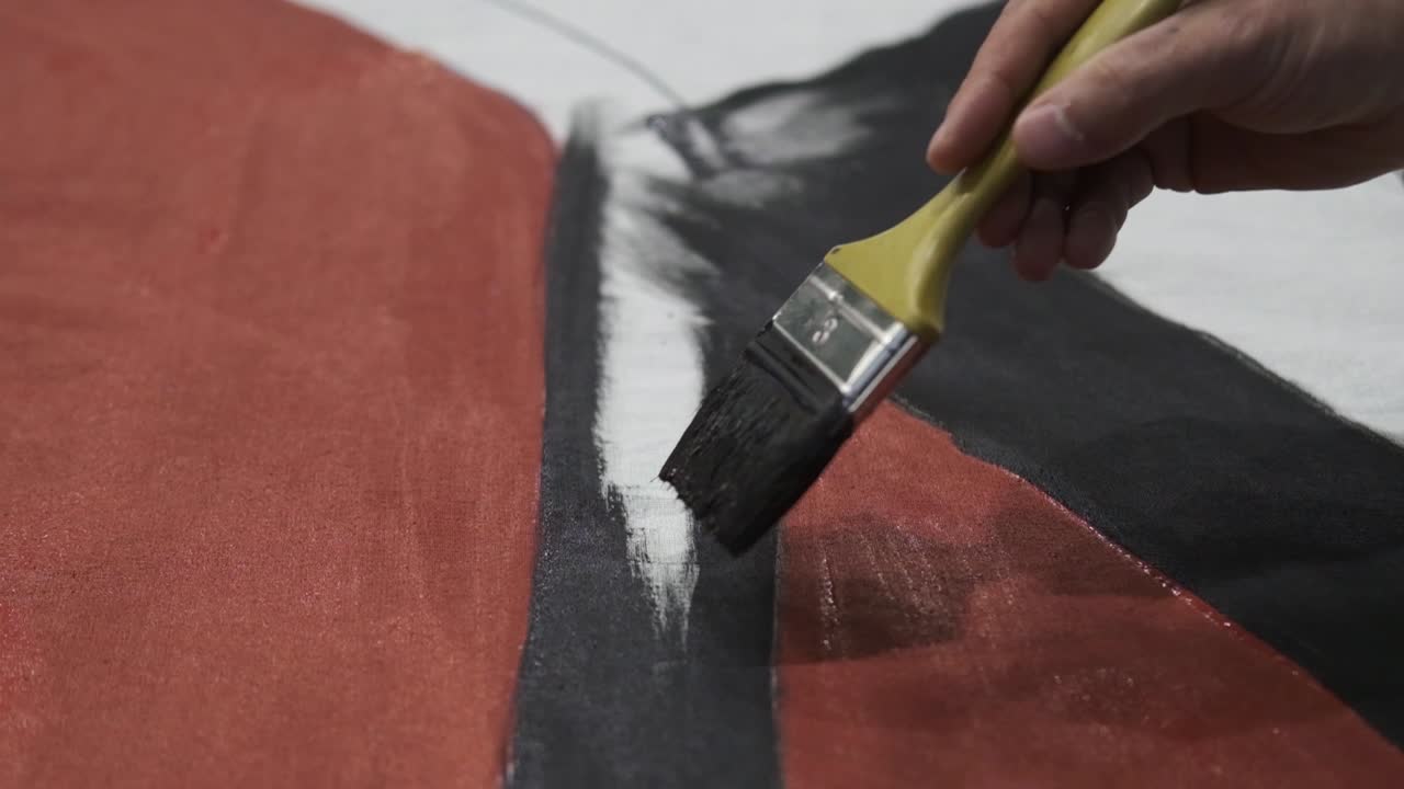 pintura en la cortina