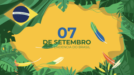 an animation of flat background for 7 de setembro celebration