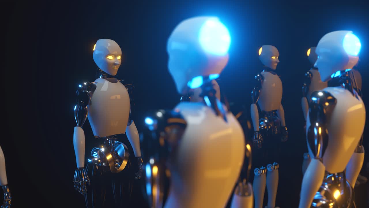 grupo de robots futuristas