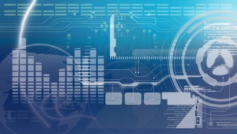 Animation-of-scope-scanning-and-data-processing-on-blue-screen