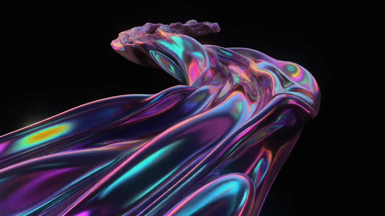 Tessuto iridescente astratto in movimento