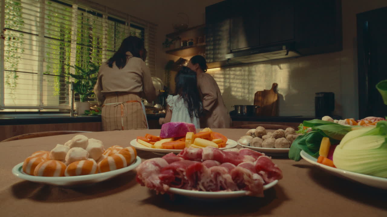 Family Cooking Hot Pot Dinner