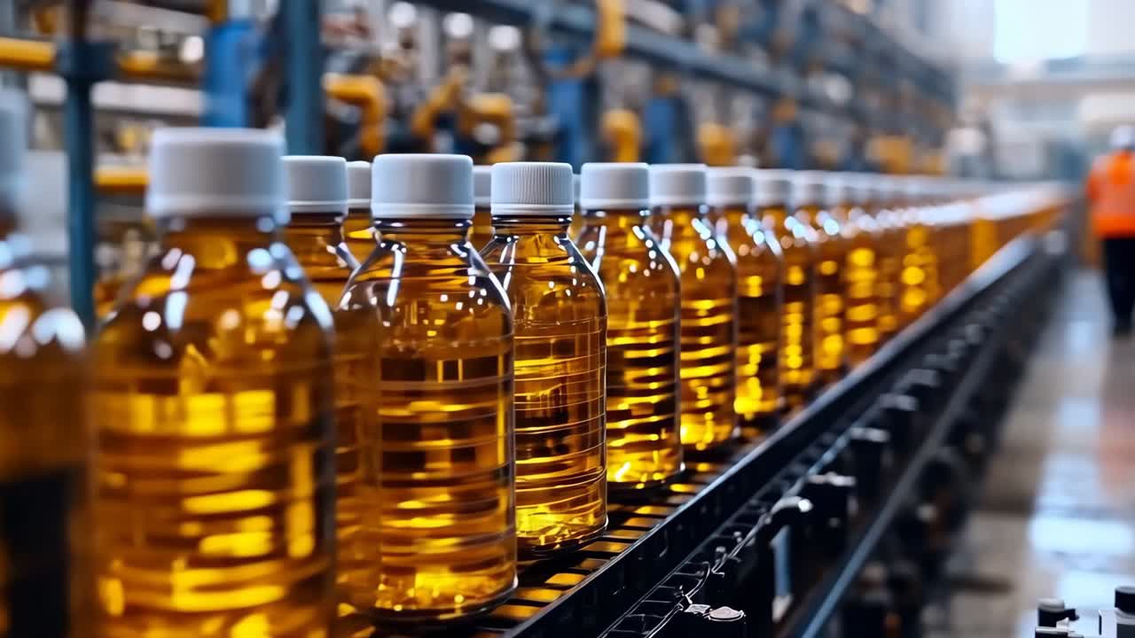 Preparing water and juice bottling factory for filling recycled PET plastic bottles.