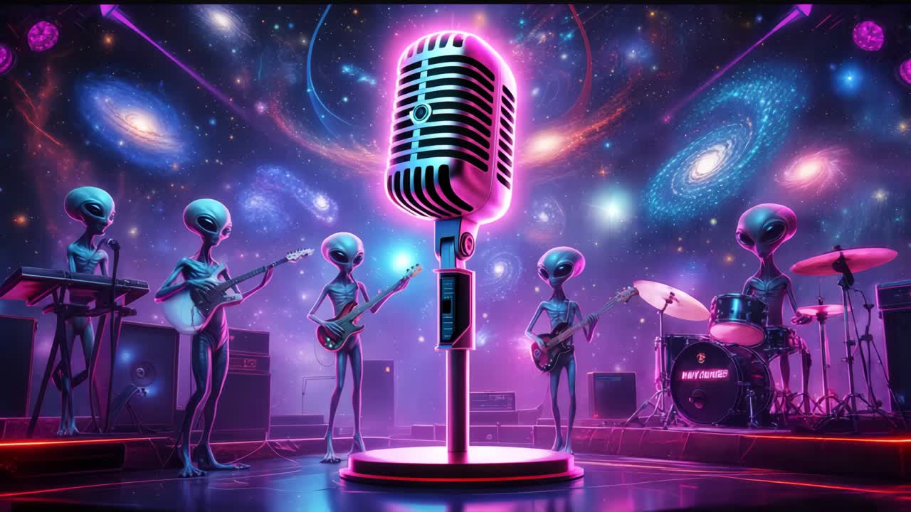 banda alienígena actúa en el espacio exterior