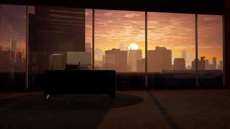 sunrise view from modern office