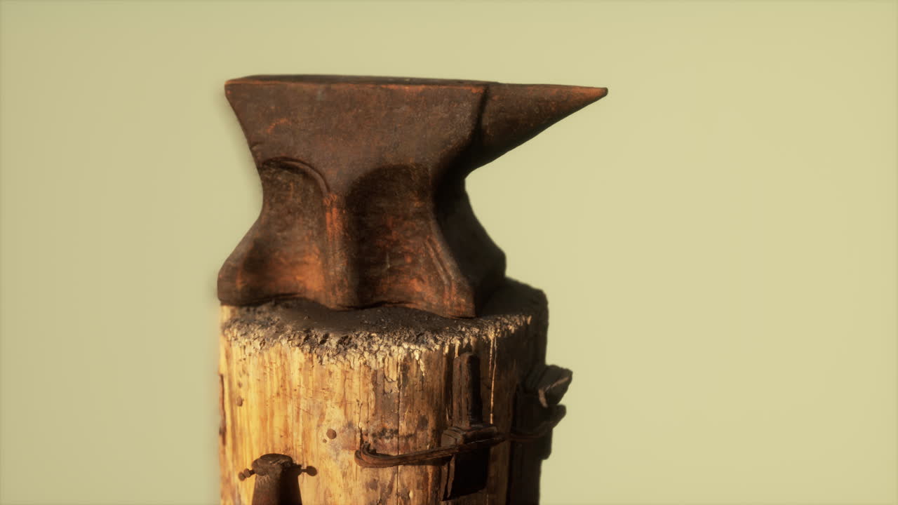 un yunque oxidado de la vieja forja del pueblo