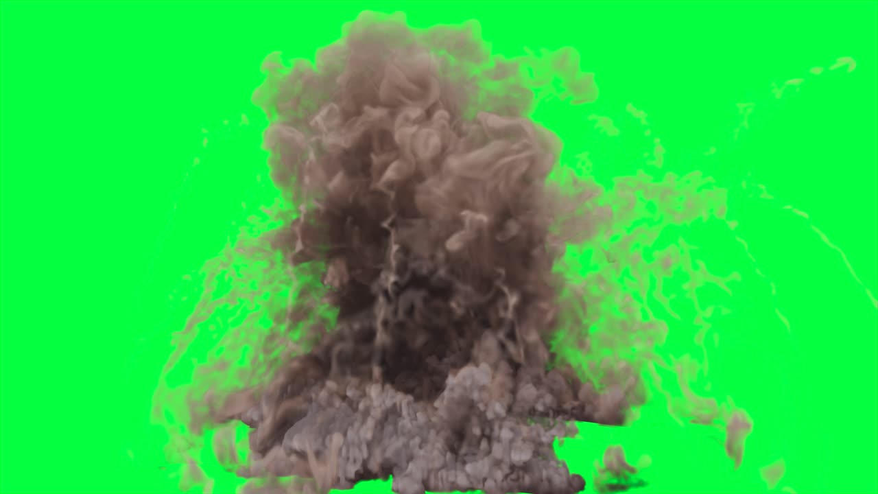 Explosion graphic with dust and smoke
