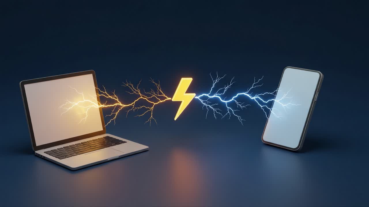 Dynamic Energy Transfer Between Devices: A Visual Representation of Power Flow From Laptop to Smartphone Through Electric Arc Imagery