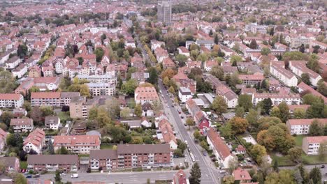 Drone-flying-over-Göttinen-in-late-autumn