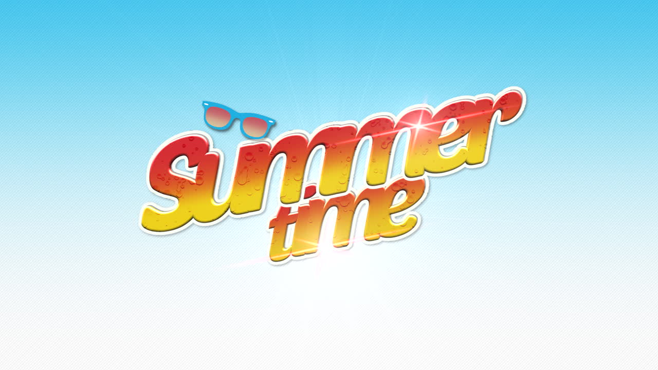 블루 그라데이션에 선글라스와 함께 여름 시간