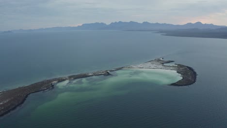 tropical isla coronado in pacific ocean near baja california, aerial