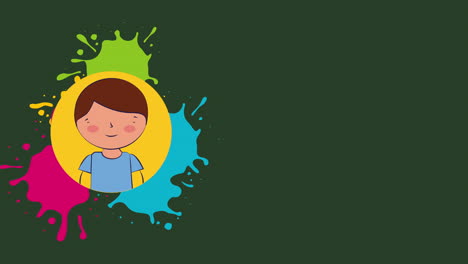 personaje de niño estudiante, de vuelta a la escuela
