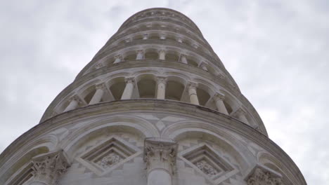 close tilt up of leaning tower of pisa
