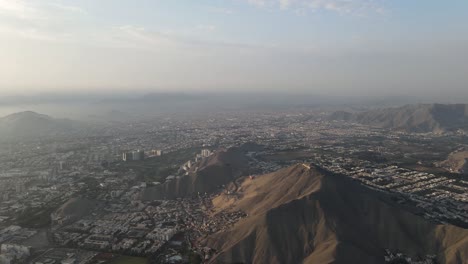 Overview-Orbit-Shot-Of-Famous-District-Of-Santiago-De-Surco,-Lima,-Peru