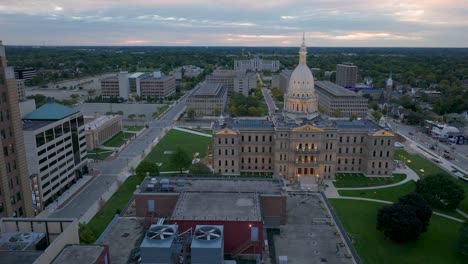 4K-Aerial-Lansing-Michigan-Cityscape