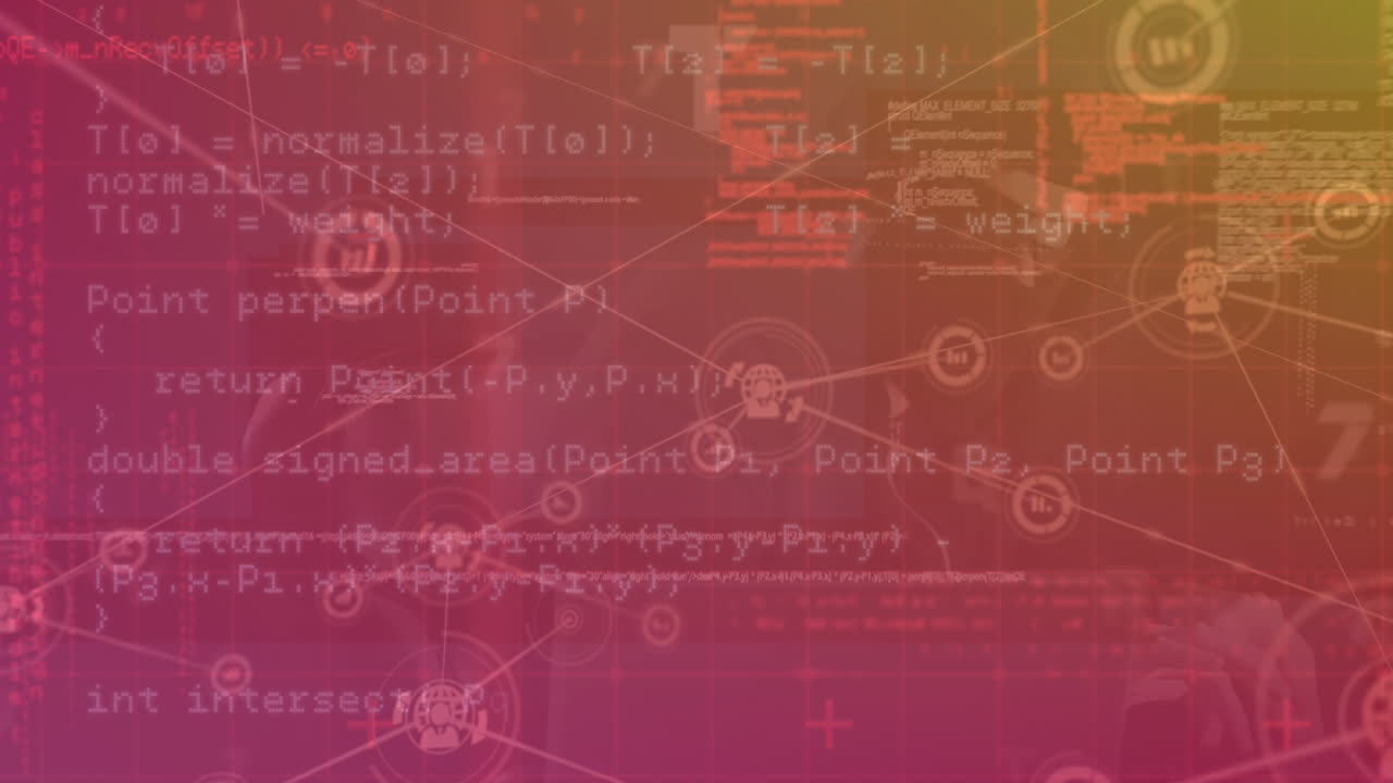 animación del procesamiento de datos a través de una red de conexiones