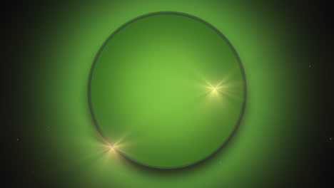 Flying-gold-glitters-and-light-of-stars-on-green-circle