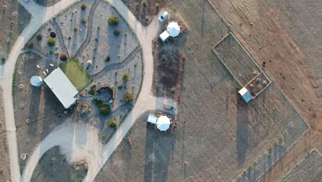 looking down on a glaming site in the clare valley south australia