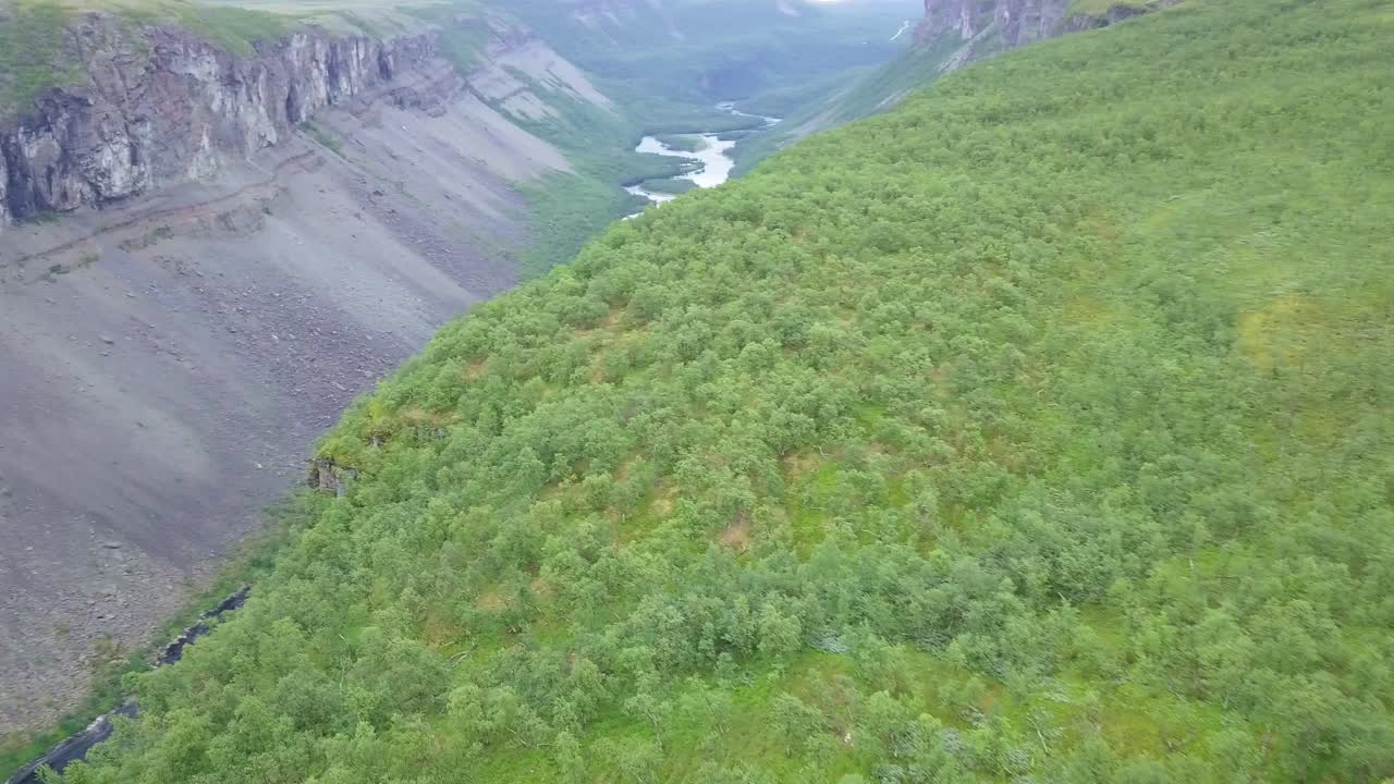 fondo de niebla y vista al aire libre al cañón de alta