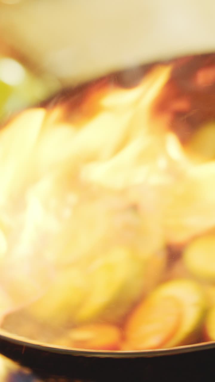 Stir-frying vegetables