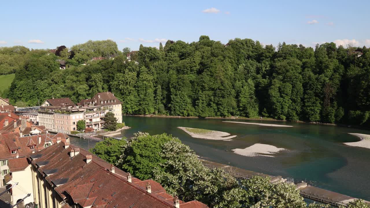 View of Aare river from Bern old town, establisher