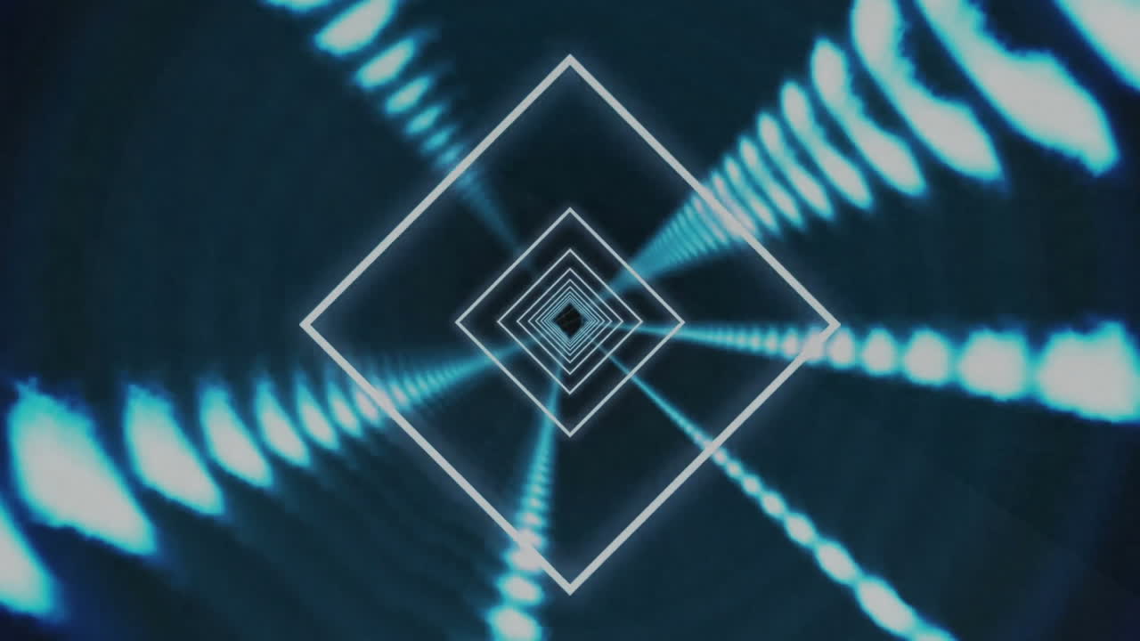 animación de un túnel de neón sobre un fondo negro.