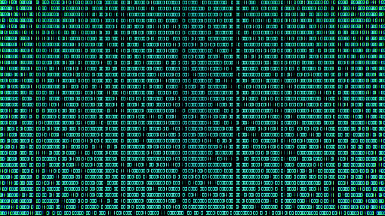 Binary code vertical seamless loop with alpha channel