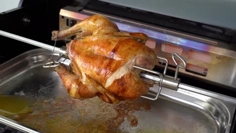 Rotisserie-chicken-is-grilled-with-a-rear-burner