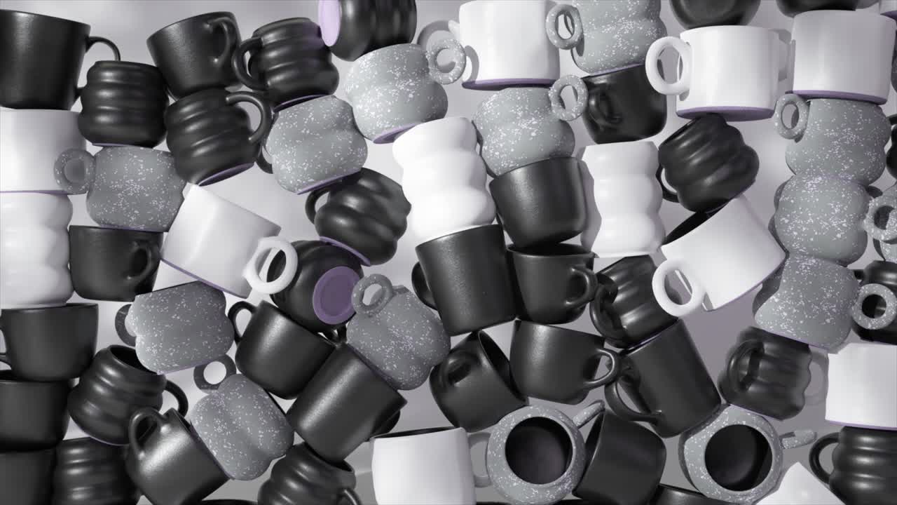 renderizado en 3d de vasos apilados