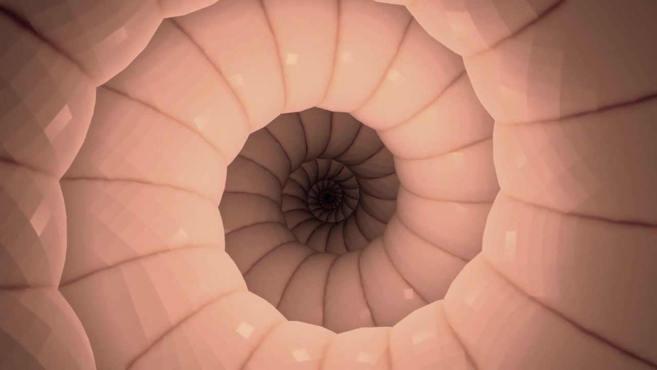 Loop continuo di movimento di tunnel organico astratto