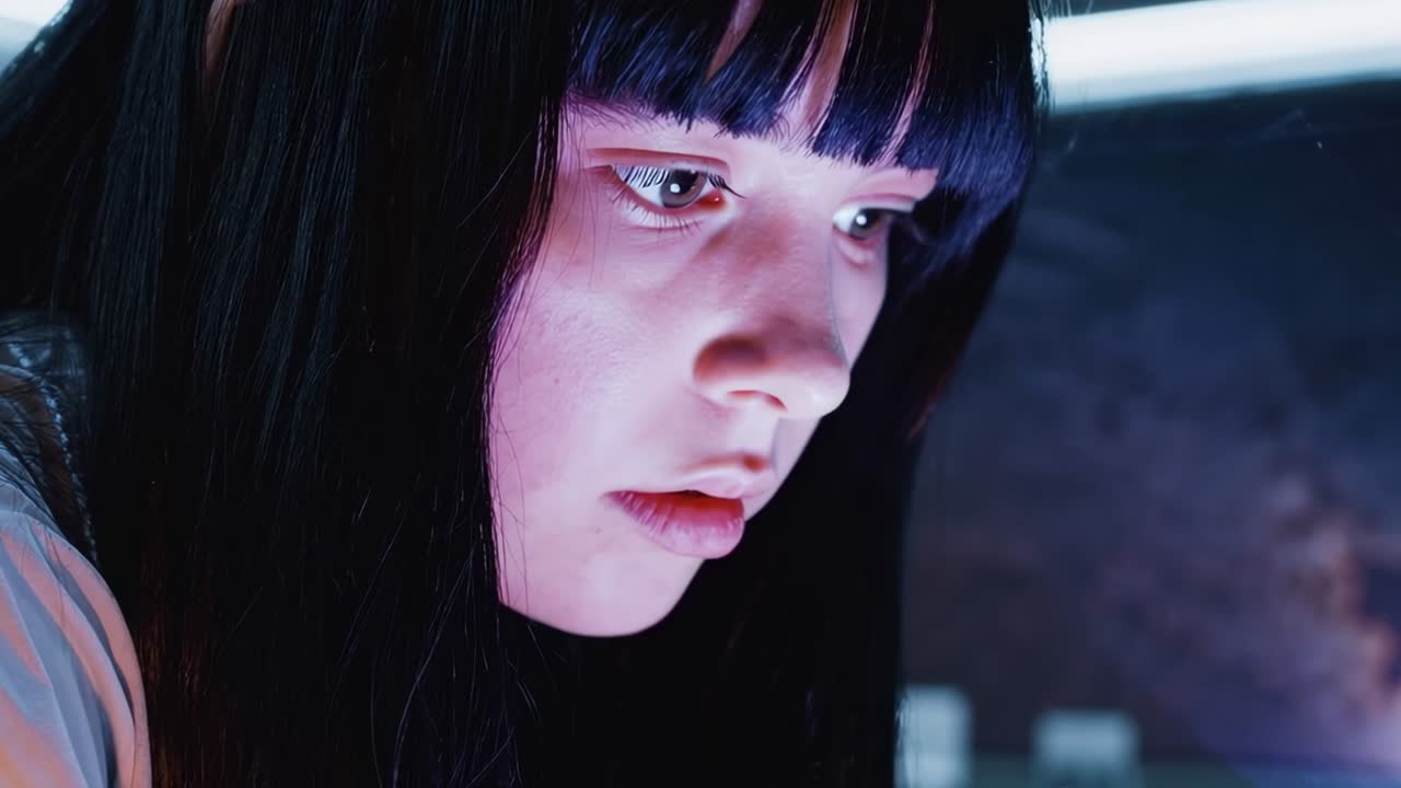 Close-up portrait of a young woman