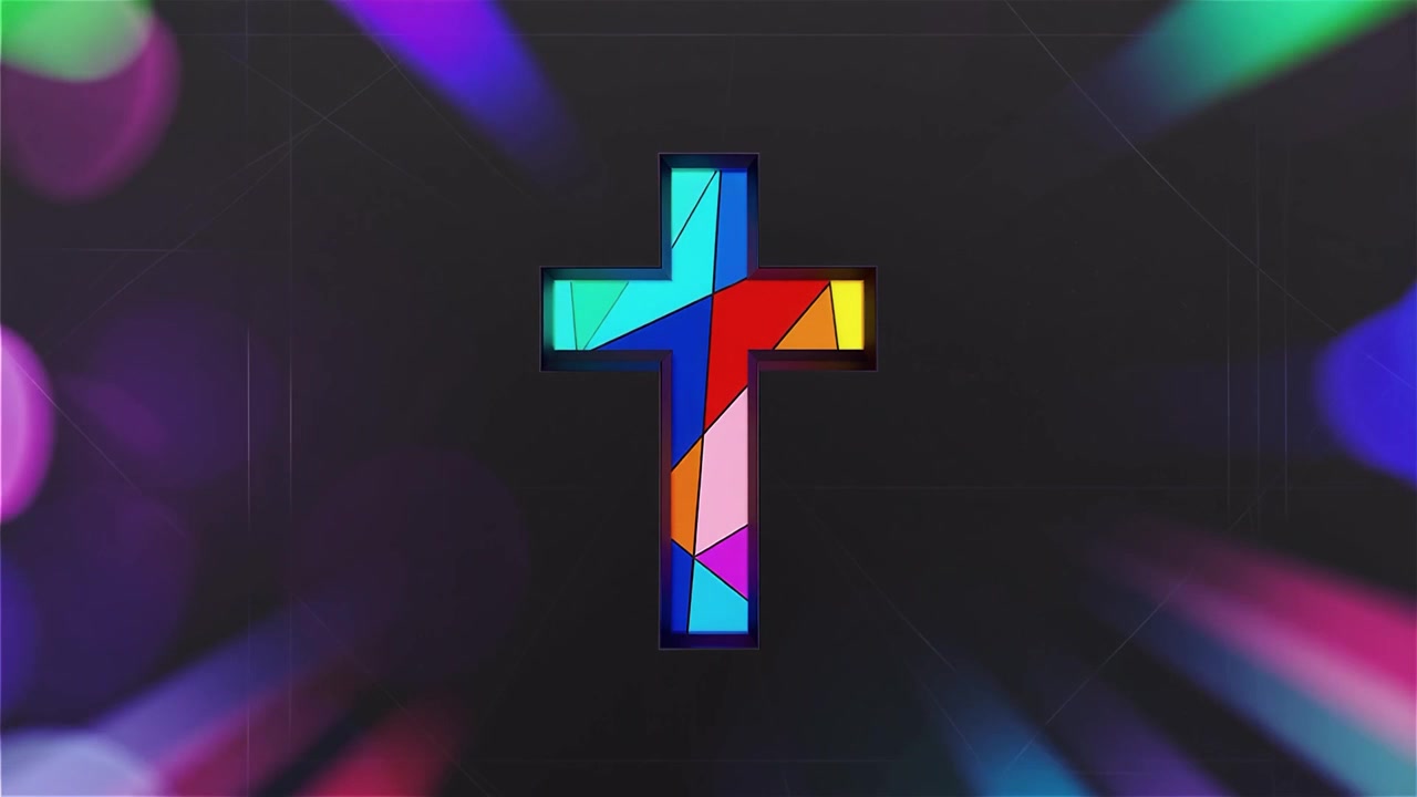 Christliches Kreuz, himmlisches Licht, Anbetungshintergrund.