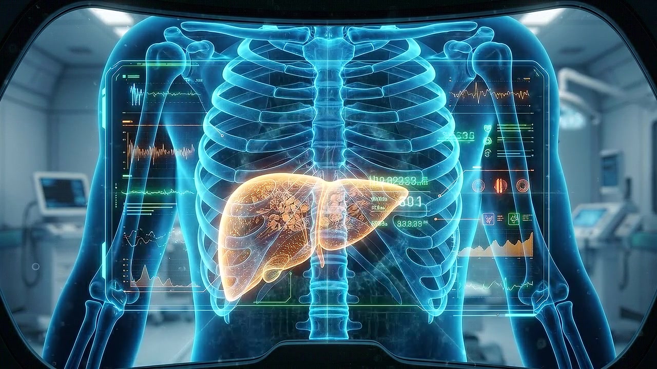 Digital Medical Scan of Human Liver in Hospital Setting