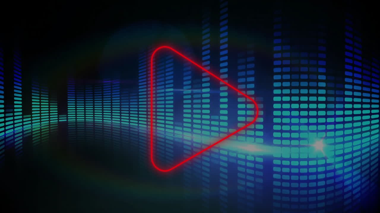 animación de flecha de neón sobre las columnas de música