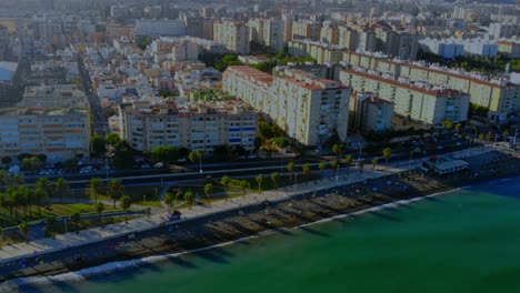 drone shot from the beach at malaga