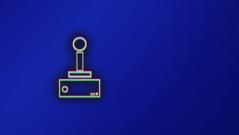 animación de una consola de videojuegos parpadeante sobre un fondo azul.