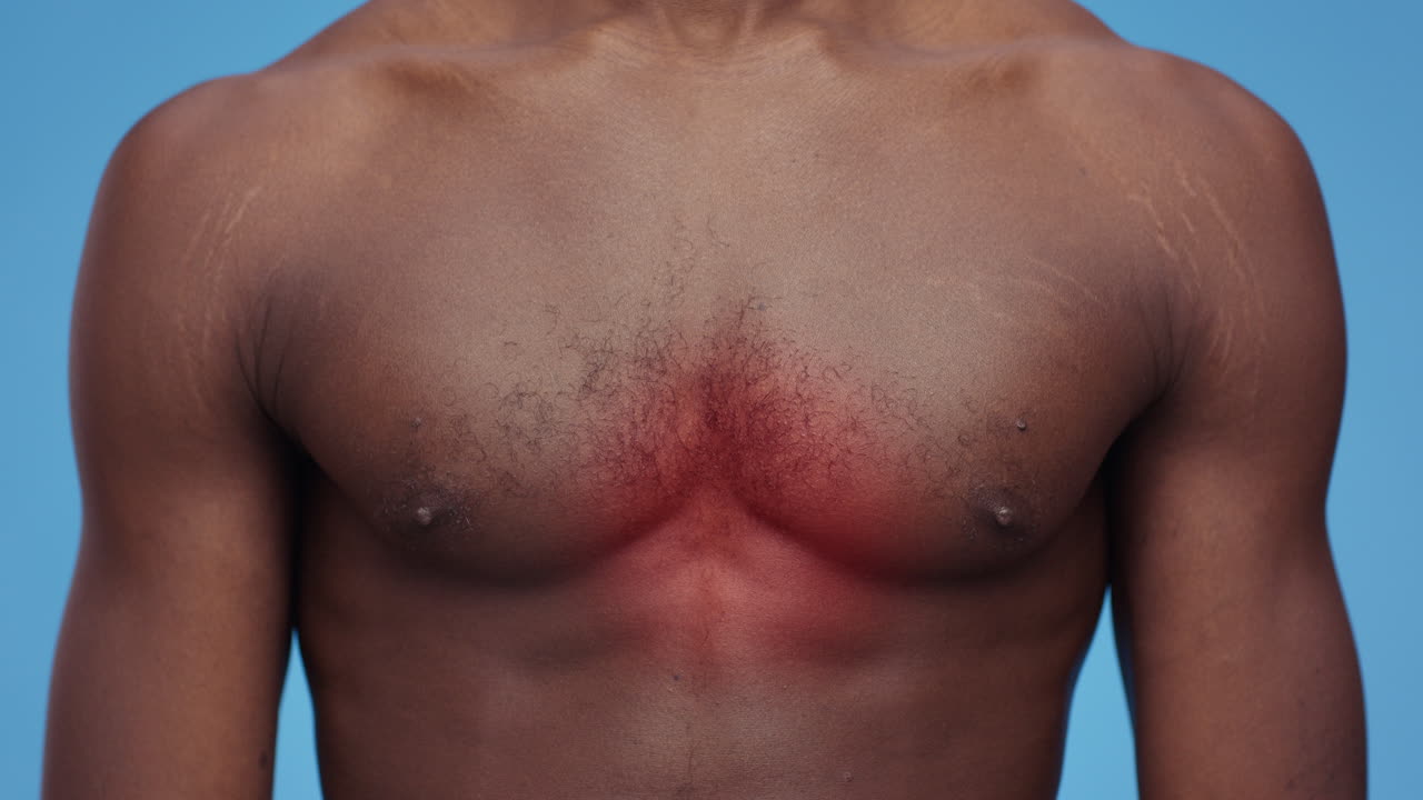 가 통증이 있는 남자