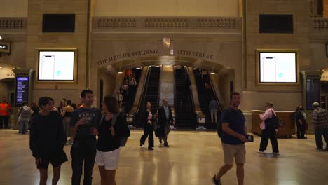 grand central terminal: a busy day at the metlife building entrance