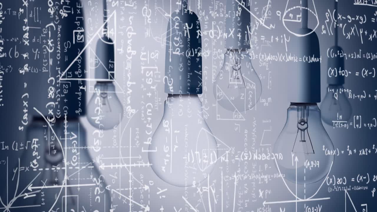 전구의 애니메이션과 과학 공식 데이터 처리