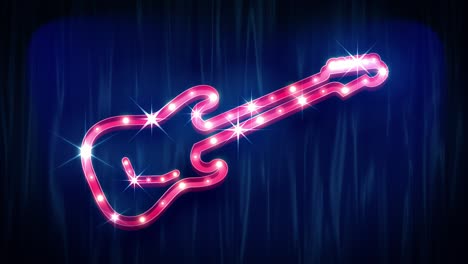 guitar silhouette shape.the theater sign and the curtain[loop]]