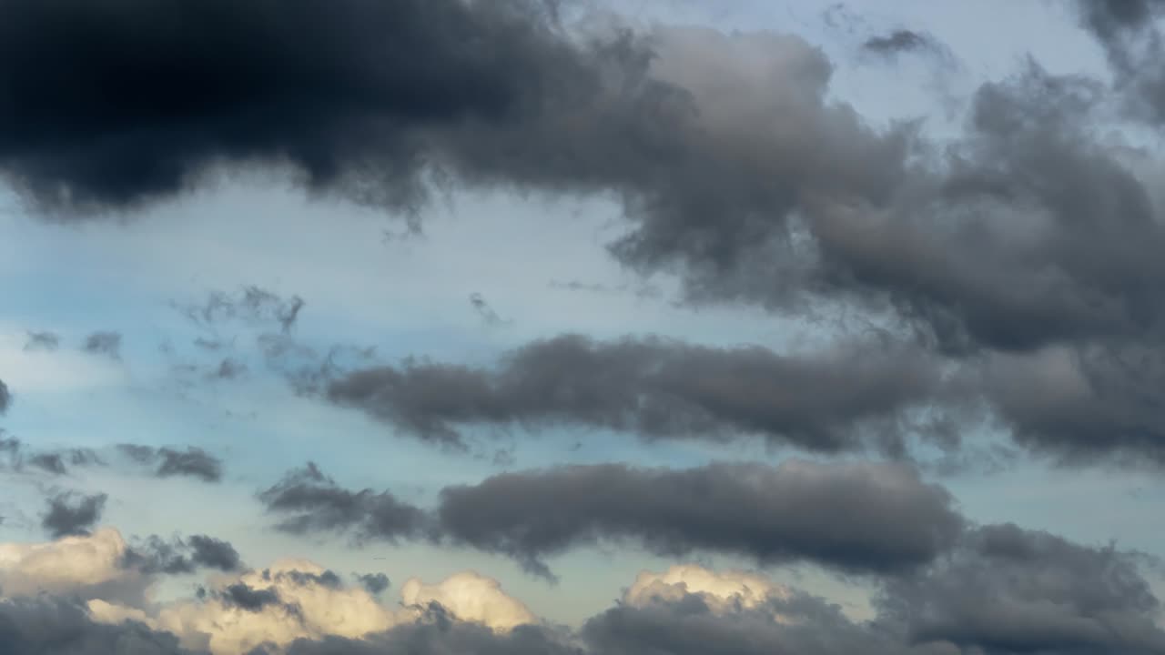 beautiful dark dramatic sky with stormy clouds time lapse before the rain