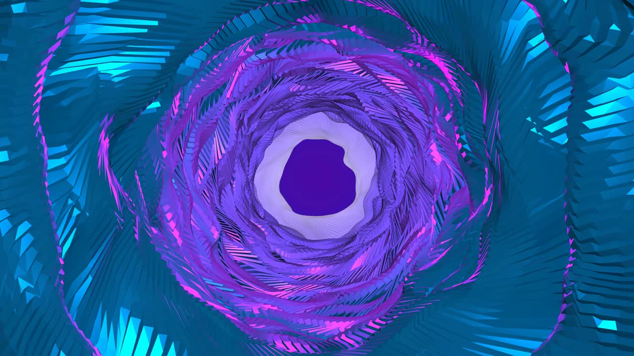 animación abstracta de túnel azul y púrpura. bucle sin costuras.