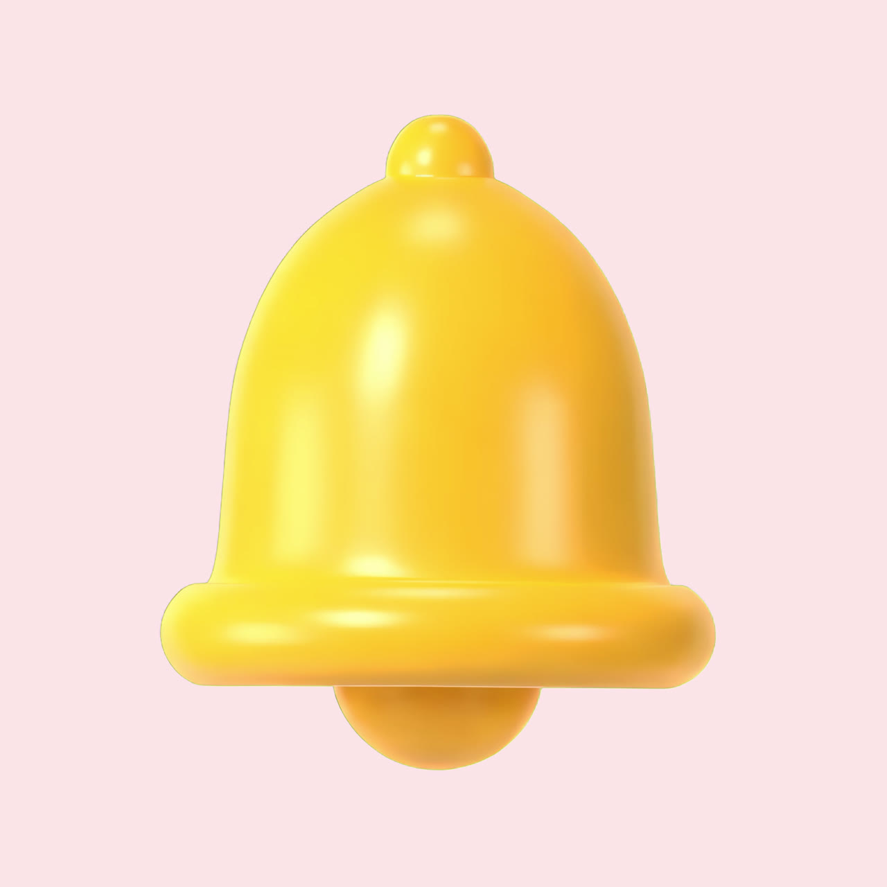 Cute 3d bell animation isolated asset, transparent 4K video, alpha channel, ProRes 4444