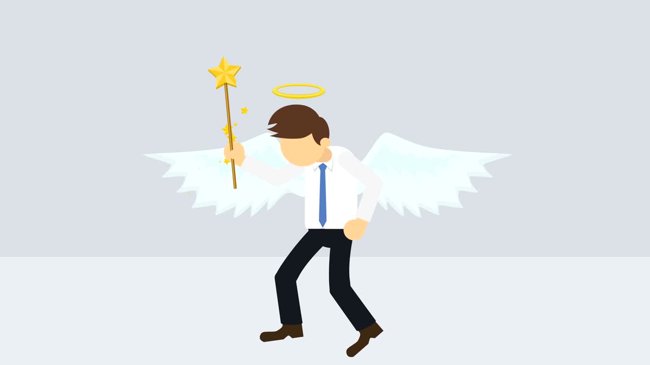 귀여운 천사 일러스트레이션, 사랑과 평화, 비즈니스 캐릭터, 코스플레이, 추상 루프 애니메이션